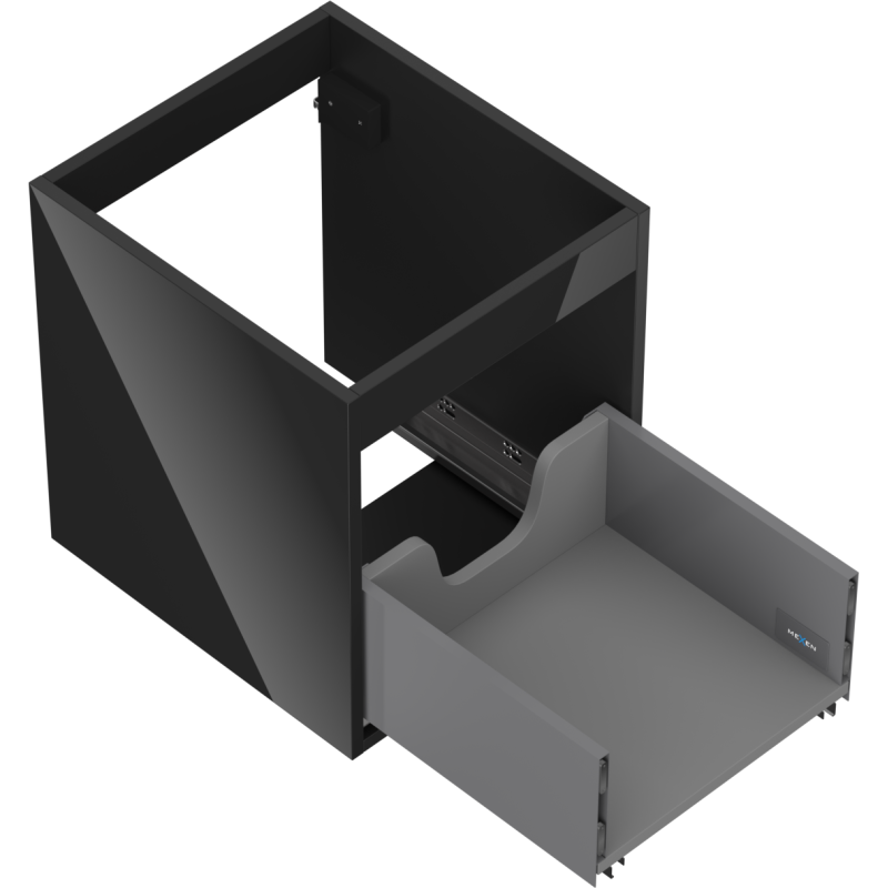 Mexen Box-A korpus szafki podumywalkowej 40 cm, 1 szuflada, czarny połysk - 91AX0-0400-470-1-70
