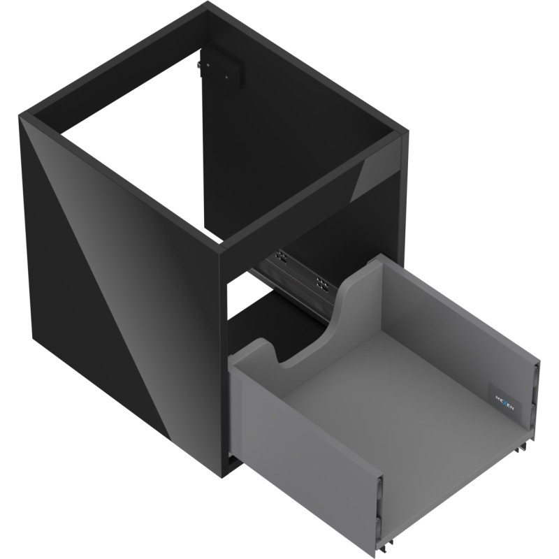 Mexen Box-A kućište ormarića ispod umivaonika 40 cm, 1 ladica, crni sjaj - 91AX0-0400-470-1-70