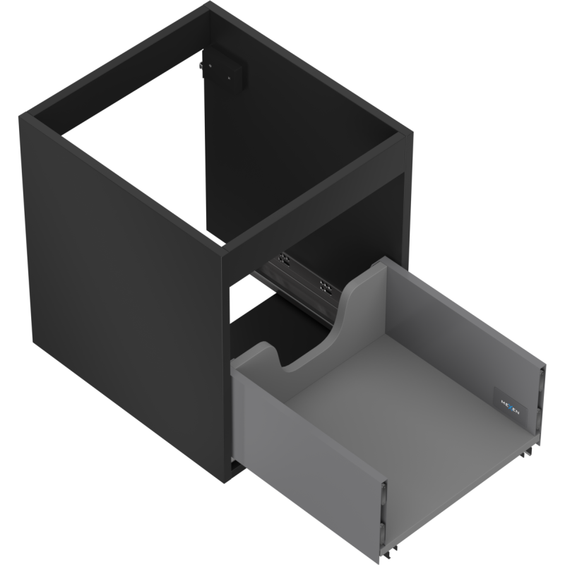 Mexen Box-A cuerpo del gabinete bajo lavabo 40 cm, 1 cajón, negro mate - 91AX0-0400-470-1-71