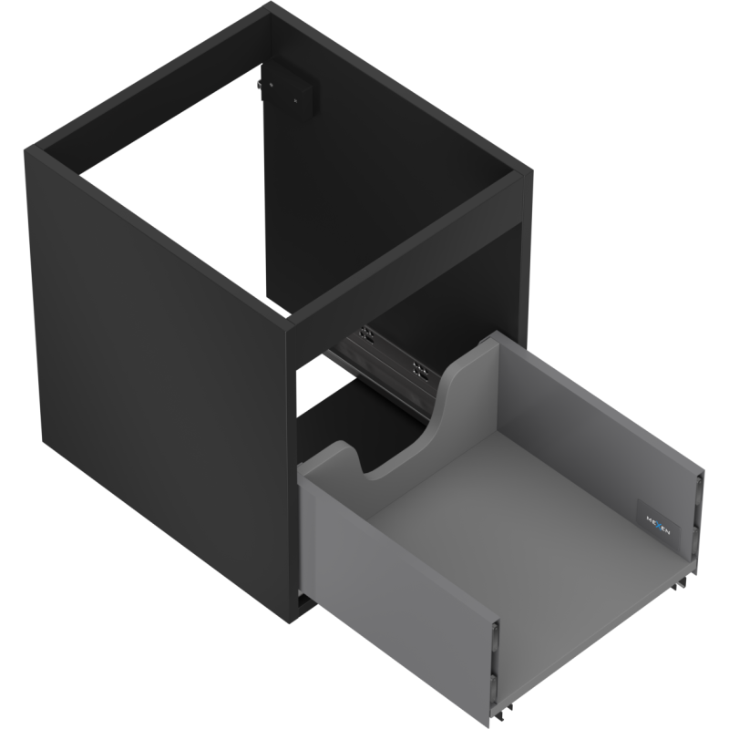 Mexen Box-A korpus szafki podumywalkowej 40 cm, 1 szuflada, czarny mat - 91AX0-0400-470-1-71
