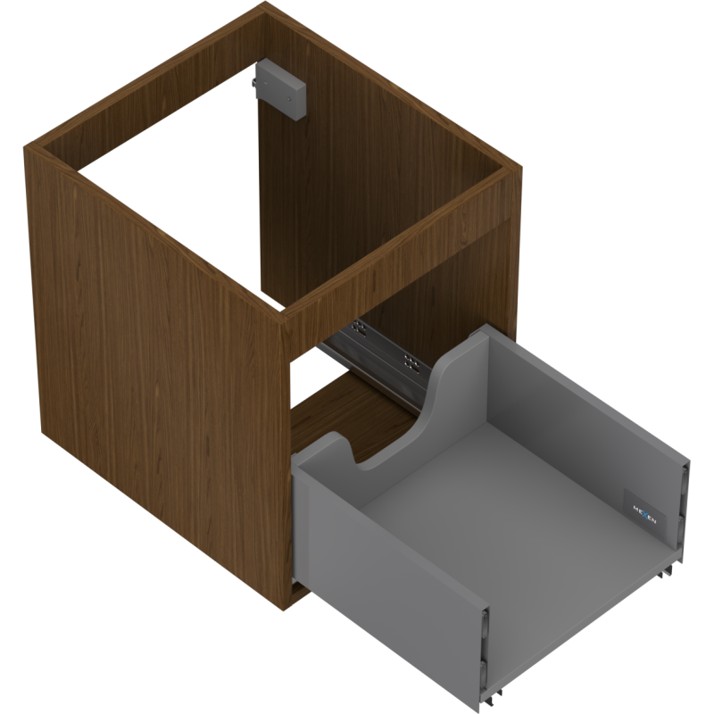 Mexen Box-A cuerpo de armario bajo lavabo 40 cm, 1 cajón, nogal - 91AX0-0400-470-1-86