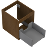 Mexen Box-A cuerpo de armario bajo lavabo 40 cm, 1 cajón, nogal - 91AX0-0400-470-1-86