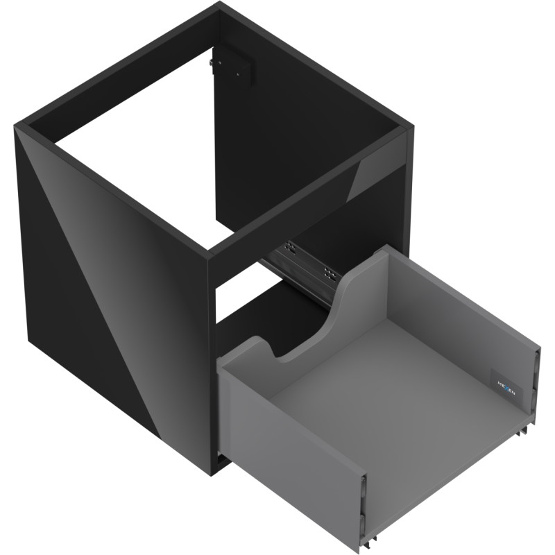 Mexen Box-A kraanikaapialuse kapi korpus 45 cm, 1 sahtel, must läikiv - 91AX0-0450-470-1-70