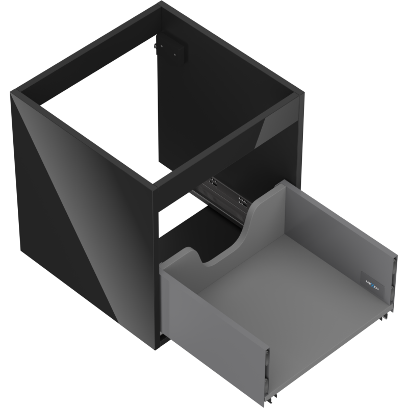 Mexen Box-A Schrankunterbau 45 cm, 1 Schublade, schwarzer Glanz - 91AX0-0450-470-1-70