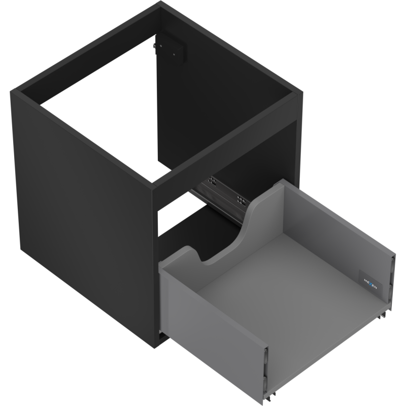 Mexen Box-A corpo dell'armadietto sotto lavabo 45 cm, 1 cassetto, nero opaco - 91AX0-0450-470-1-71