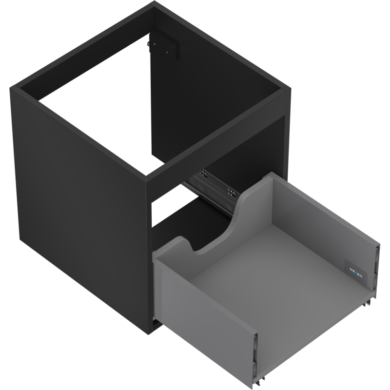 Mexen Box-A korpus szafki podumywalkowej 45 cm, 1 szuflada, czarny mat - 91AX0-0450-470-1-71