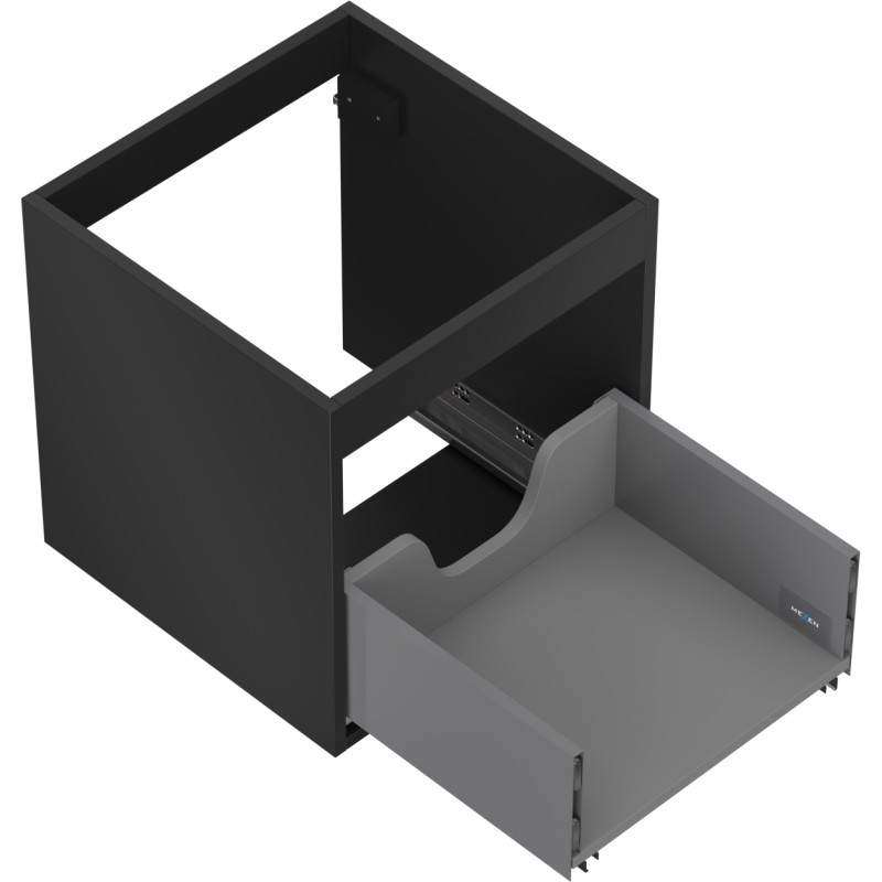 Mexen Box-A valamu aluskapi korpus 45 cm, 1 sahtel, must matt - 91AX0-0450-470-1-71