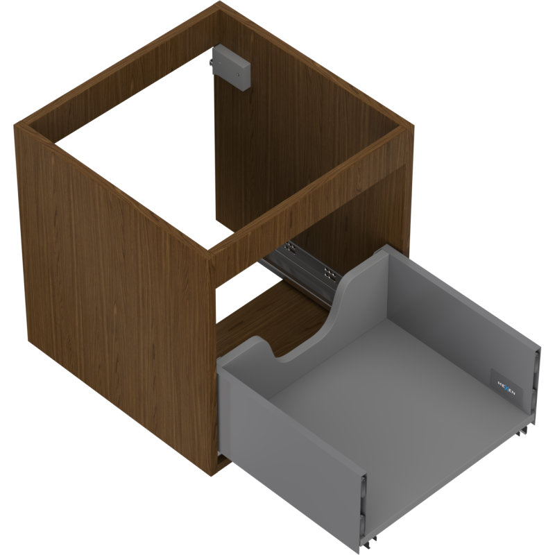 Mexen Box-A corpo do armário de lavatório 45 cm, 1 gaveta, nogueira - 91AX0-0450-470-1-86
