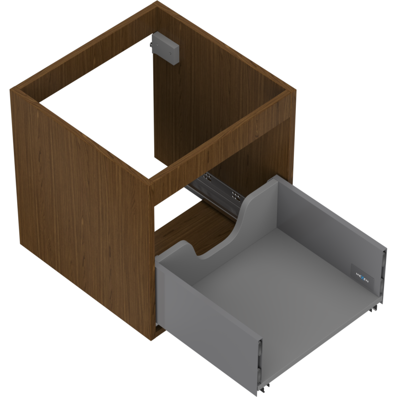 Mexen Box-A meuble sous-lavabo, 45 cm, 1 tiroir, noyer - 91AX0-0450-470-1-86