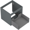Mexen Box-A caisson d'armoire sous lavabo 50 cm, 1 tiroir, graphite mat - 91AX0-0500-470-1-66