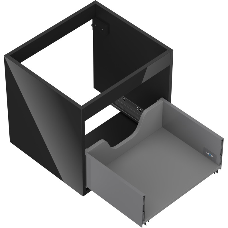 Mexen Box-A korpus ormarića ispod umivaonika 50 cm, 1 ladica, crni sjaj - 91AX0-0500-470-1-70