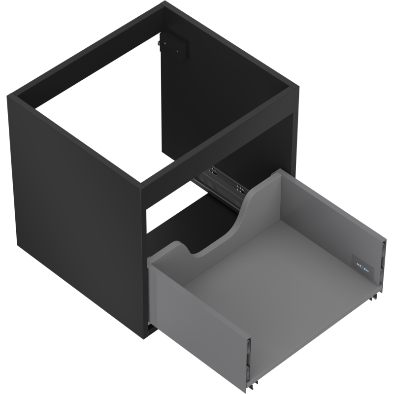 Mexen Box-A korpus szafki podumywalkowej 50 cm, 1 szuflada, czarny mat - 91AX0-0500-470-1-71