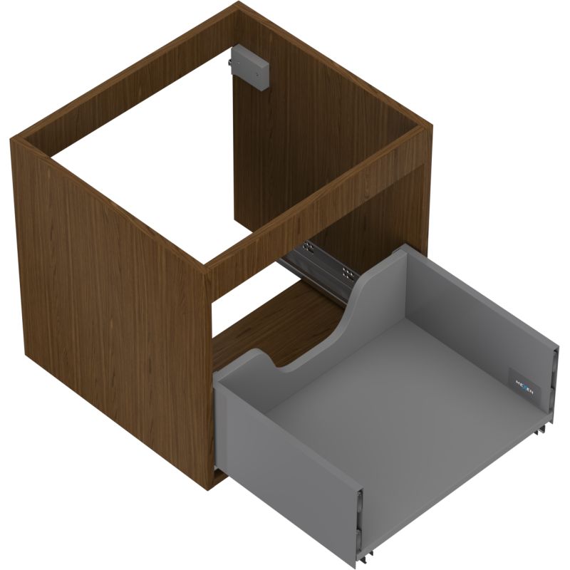 Mexen Box-A Korpus des Waschtischunterschranks 50 cm, 1 Schublade, Nussbaum - 91AX0-0500-470-1-86