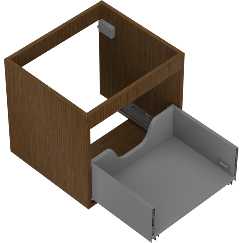 Mexen Box-A korpus szafki podumywalkowej 50 cm, 1 szuflada, orzech - 91AX0-0500-470-1-86