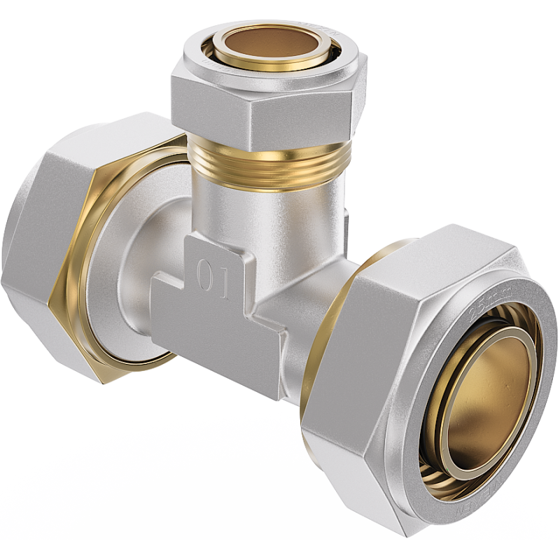 Mexen PEX-S reduceer T-stuk geschroefd PEX 25 x 20 x 25 - W97231-252025-00