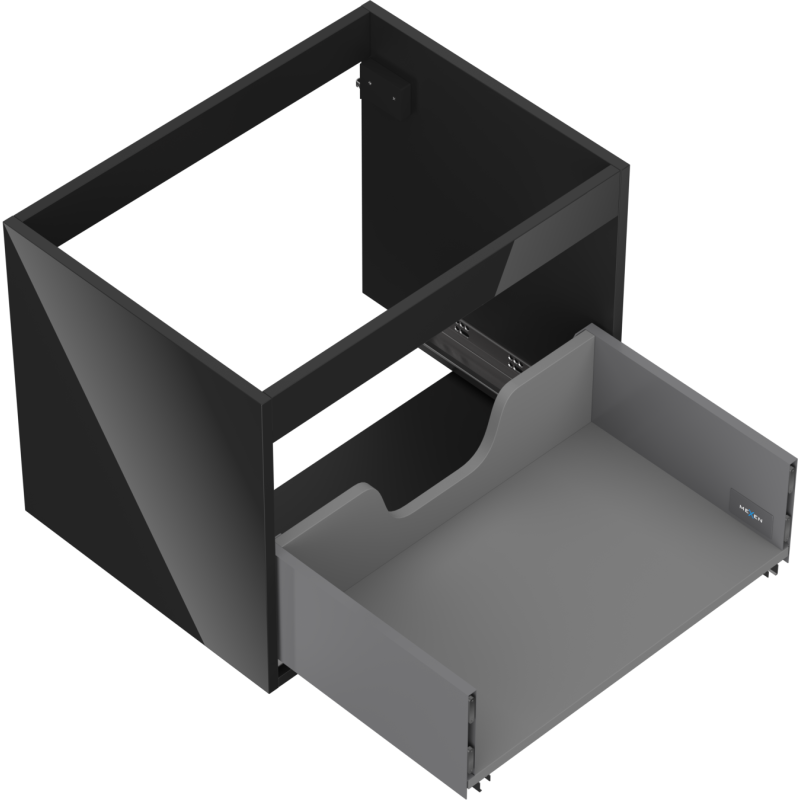 Mexen Box-A corpo de armário para lavatório 60 cm, 1 gaveta, preto brilhante - 91AX0-0600-470-1-70