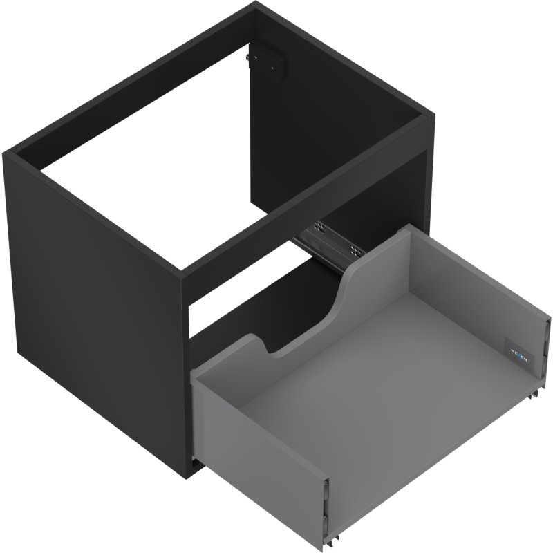 Mexen Box-A skapja korpuss zem izlietnes, 60 cm, 1 atvilktne, melns mats - 91AX0-0600-470-1-71
