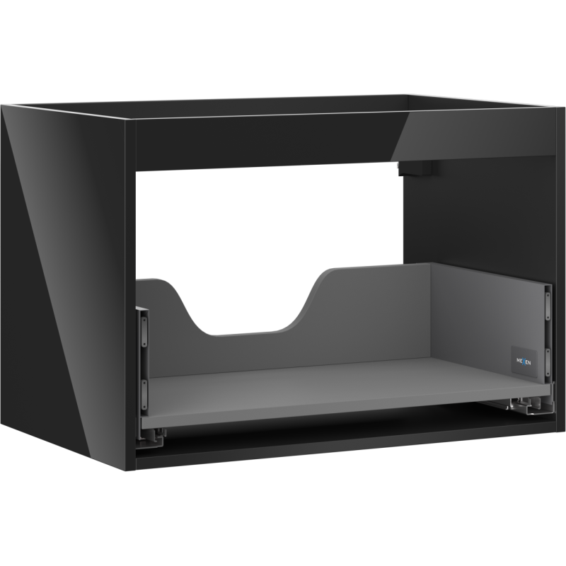 Mexen Box-A cuerpo de gabinete de baño 70 cm, 1 cajón, negro brillo - 91AX0-0700-470-1-70