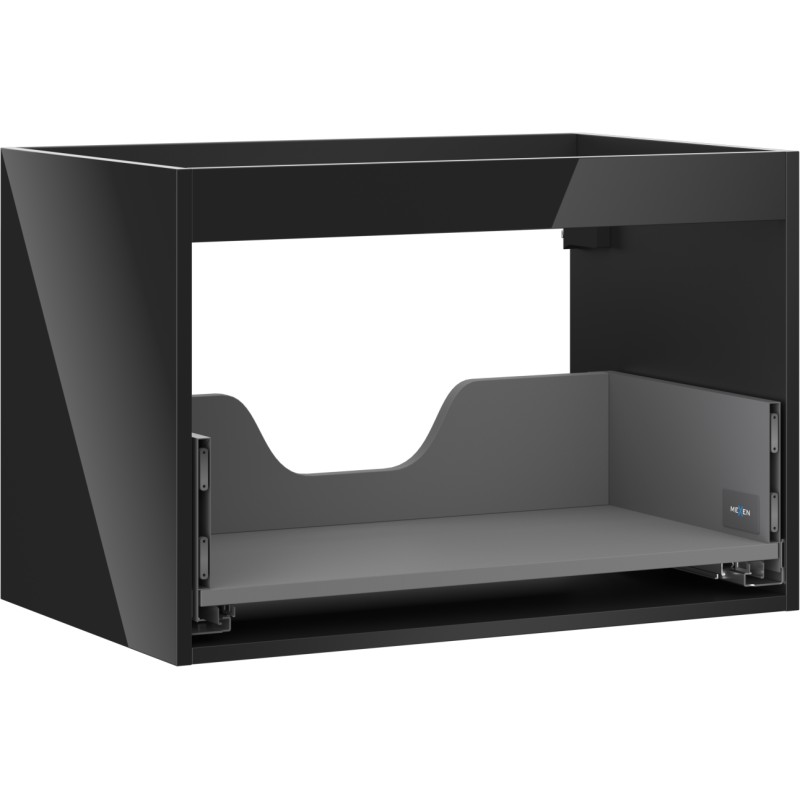 Mexen Box-A mobile da bagno sottolavabo 70 cm, 1 cassetto, nero lucido - 91AX0-0700-470-1-70