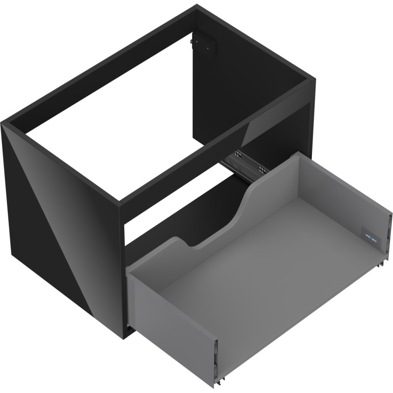 Mexen Box-A valamualuse kapi korpus 70 cm, 1 sahtel, must kõrgläige - 91AX0-0700-470-1-70