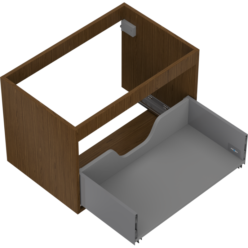 Mexen Box-A cuerpo de armario bajo lavabo 70 cm, 1 cajón, nogal - 91AX0-0700-470-1-86