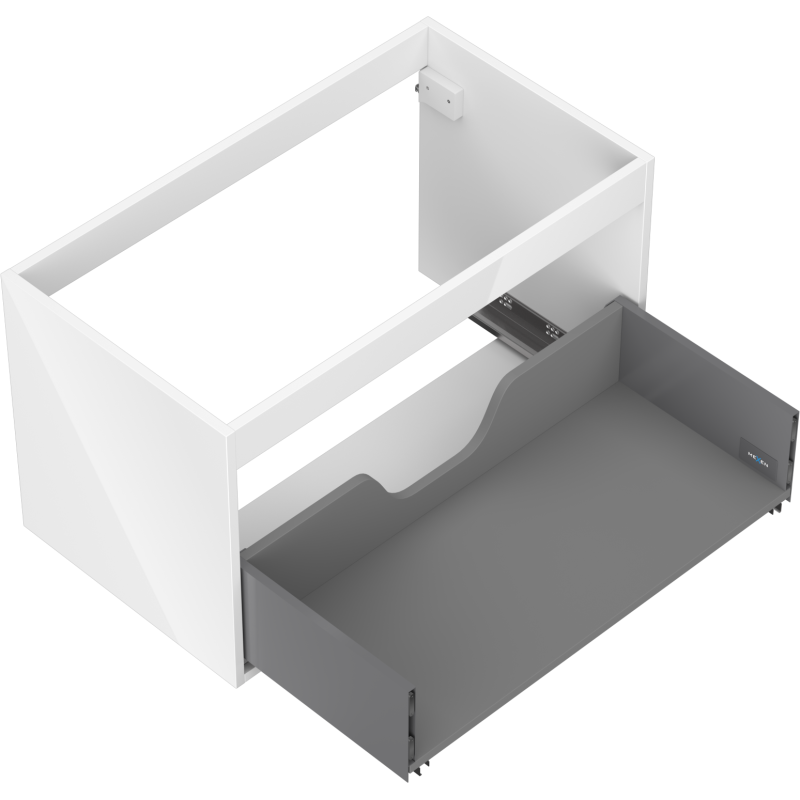 Mexen Box-A korpus för handfatsskåp 80 cm, 1 låda, vit högglans - 91AX0-0800-470-1-00