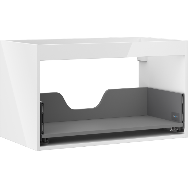 Mexen Box-A Korpus für Waschbeckenunterschrank 80 cm, 1 Schublade, Weiß Hochglanz - 91AX0-0800-470-1-00