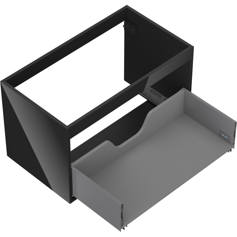 Mexen Box-A corpo de armário de casa de banho 80 cm, 1 gaveta, preto brilhante - 91AX0-0800-470-1-70