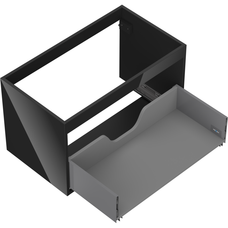 Mexen Box-A vanity unit body 80 cm, 1 drawer, black gloss - 91AX0-0800-470-1-70