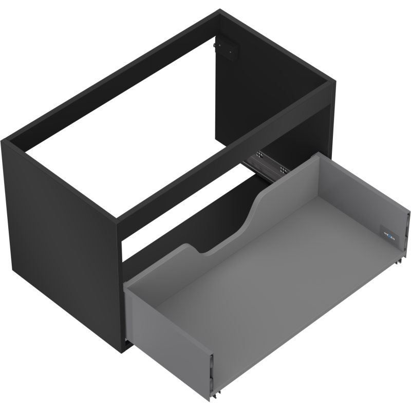 Mexen Box-A armadio sotto lavabo 80 cm, 1 cassetto, nero opaco - 91AX0-0800-470-1-71