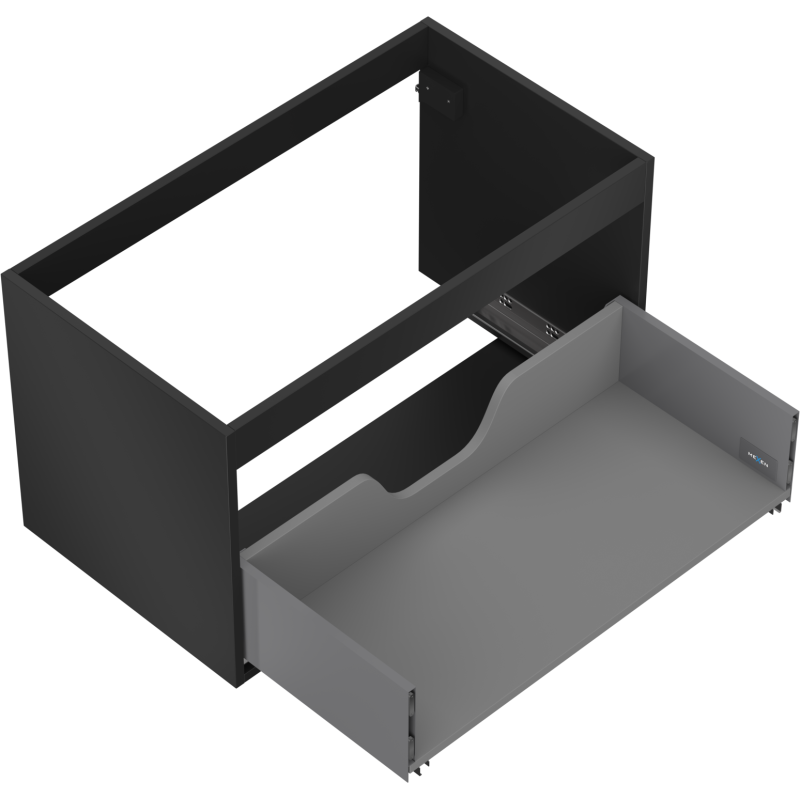 Mexen Box-A corps de meuble sous-lavabo 80 cm, 1 tiroir, noir mat - 91AX0-0800-470-1-71