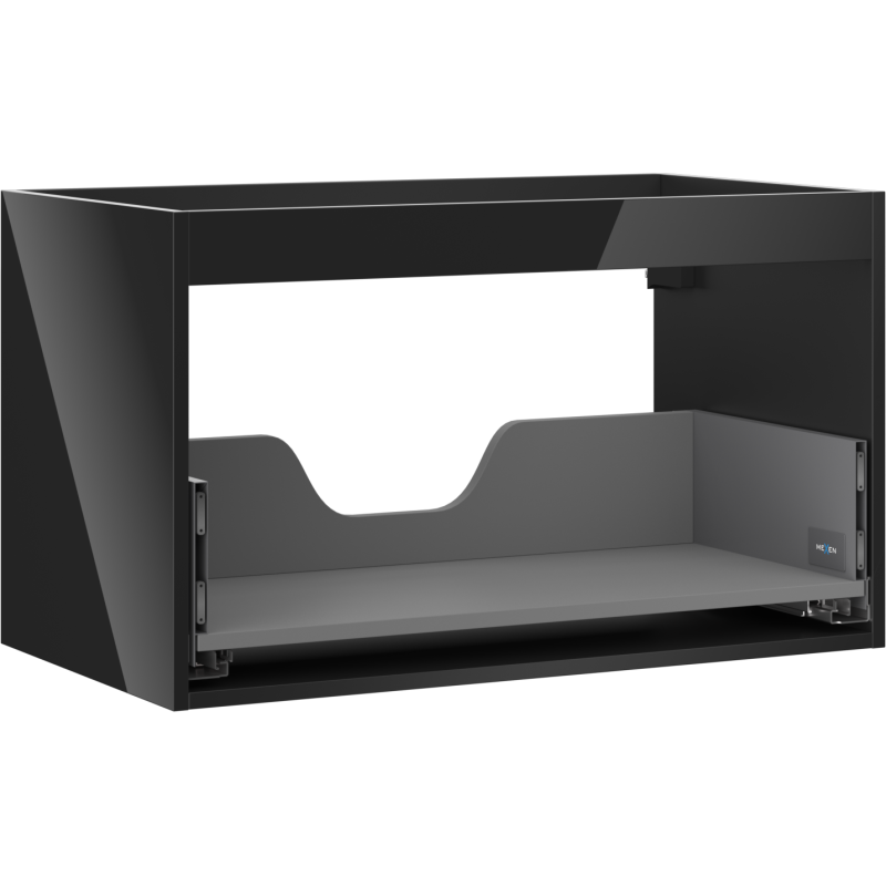 Mexen Box-A corpo de armário de casa de banho 80 cm, 1 gaveta, preto brilhante - 91AX0-0800-470-1-70