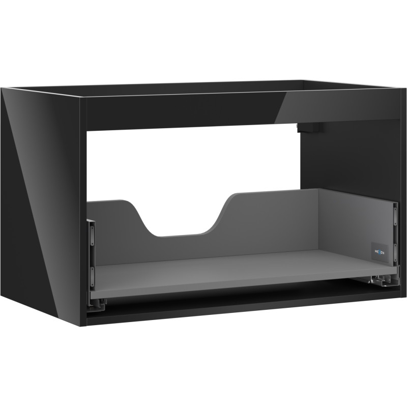 Mexen Box-A korpus ormarića ispod umivaonika 80 cm, 1 ladica, crni sjaj - 91AX0-0800-470-1-70
