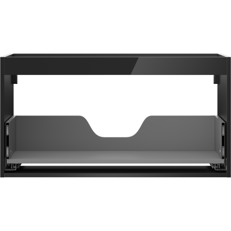 Mexen Box-A badmeubelkast 90 cm, 1 lade, zwart glans - 91AX0-0900-470-1-70