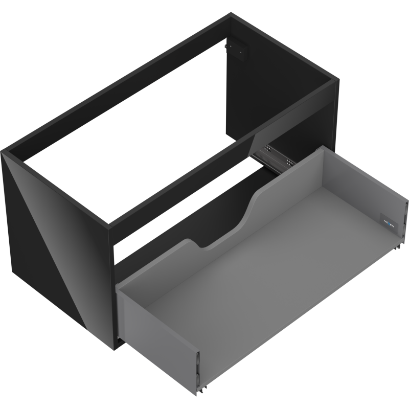 Mexen Box-A cuerpo del gabinete bajo lavabo 90 cm, 1 cajón, negro brillante - 91AX0-0900-470-1-70