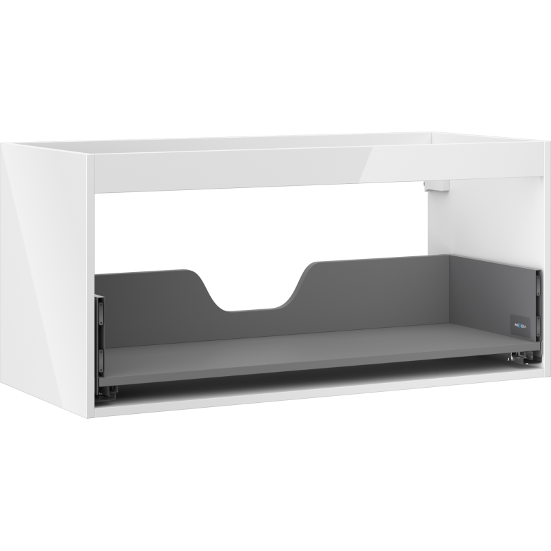 Mexen Box-A Korpus des Waschtischunterschranks 100 cm, 1 Schublade, Weiß Hochglanz - 91AX0-1000-470-1-00