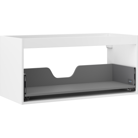 Mexen Box-A mueble bajo lavabo 100 cm, 1 cajón, blanco mate - 91AX0-1000-470-1-01