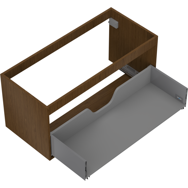 Mexen Box-A corpo do armário sob o lavatório 100 cm, 1 gaveta, nogueira - 91AX0-1000-470-1-86
