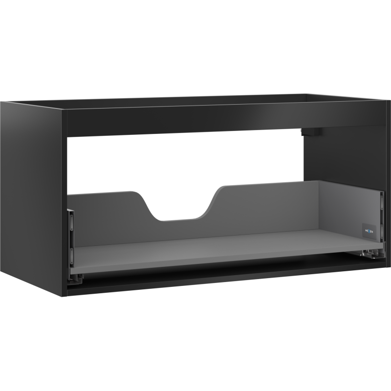 Mexen Box-A Korpus Waschtischunterschrank 100 cm, 1 Schublade, Schwarz Matt - 91AX0-1000-470-1-71