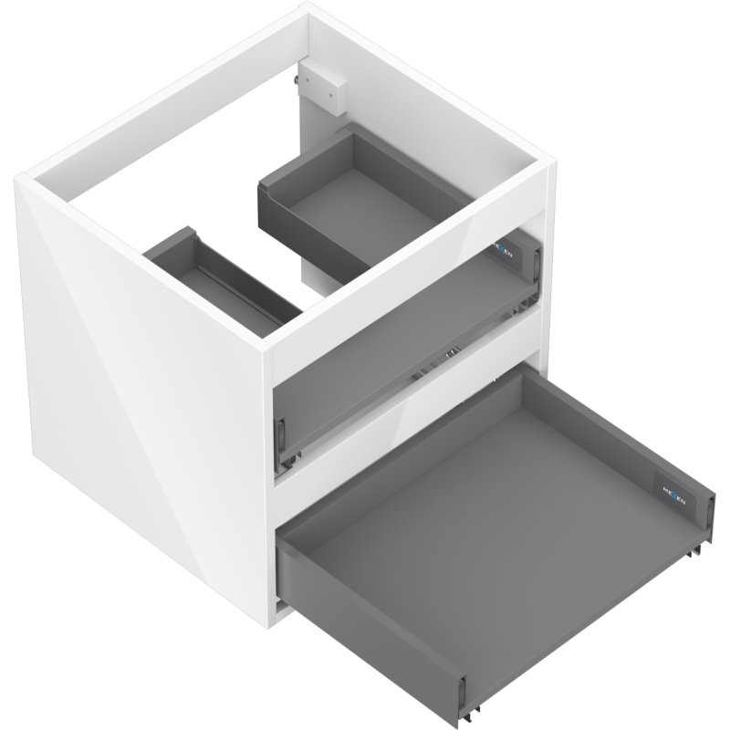 Mexen Box-A korpus szafki podumywalkowej 50 cm, 2 szuflady, biały połysk - 91AX0-0500-470-2-00