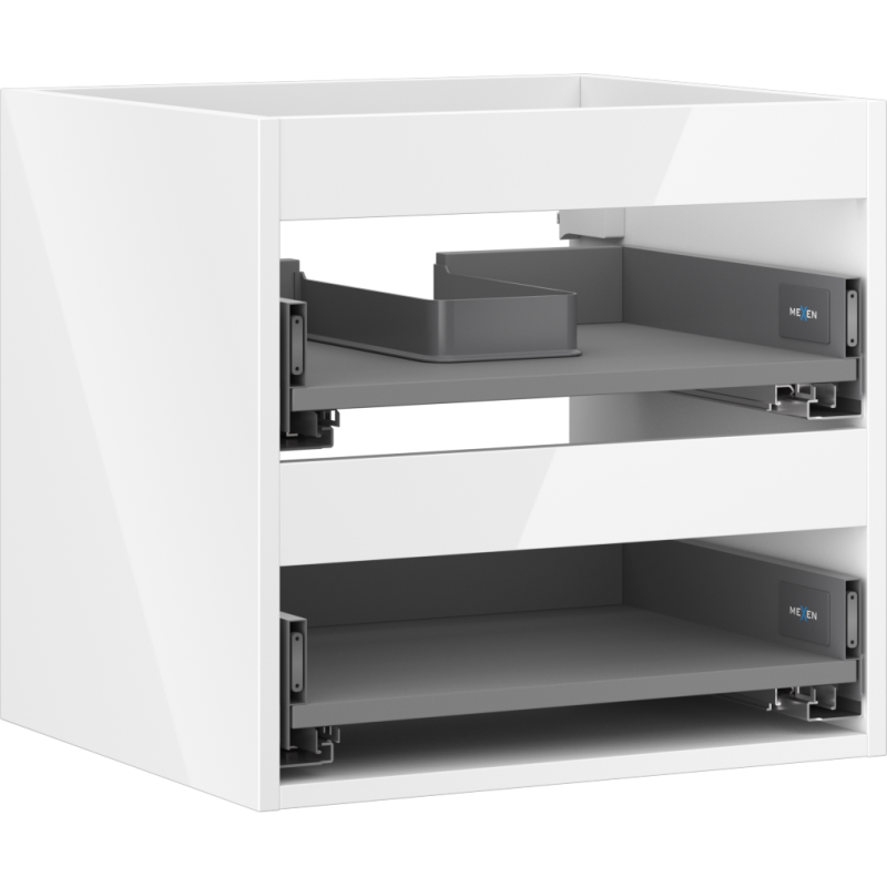 Mexen Box-A armario bajo lavabo de 50 cm, 2 cajones, blanco brillo - 91AX0-0500-470-2-00