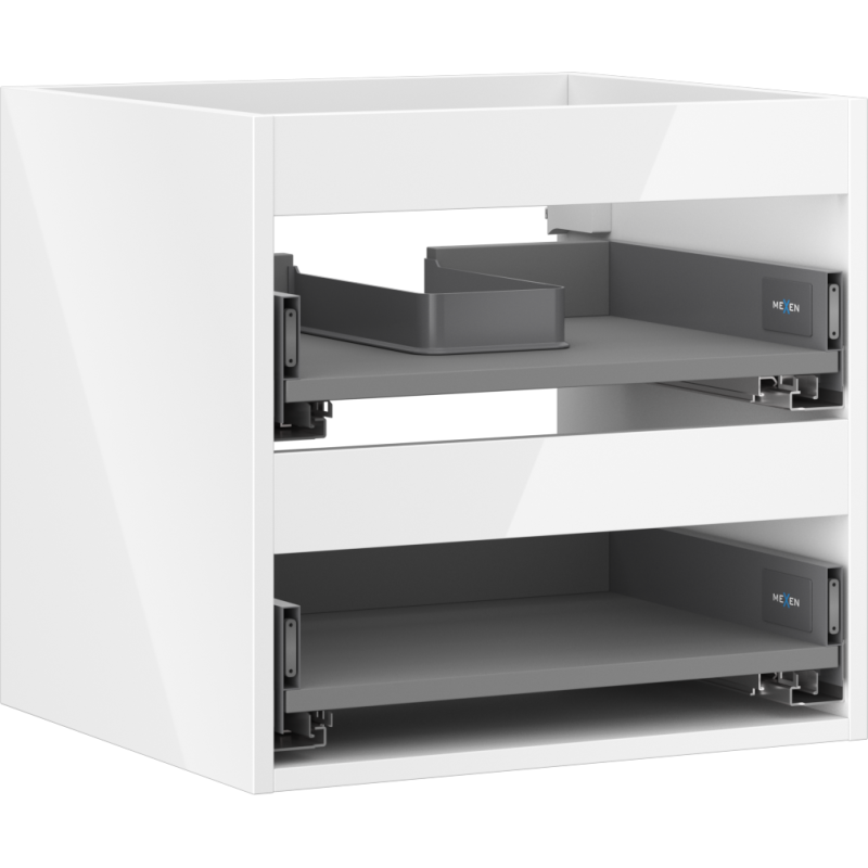 Mexen Box-A kastlichaam voor onder de wastafel 50 cm, 2 lades, wit glans - 91AX0-0500-470-2-00