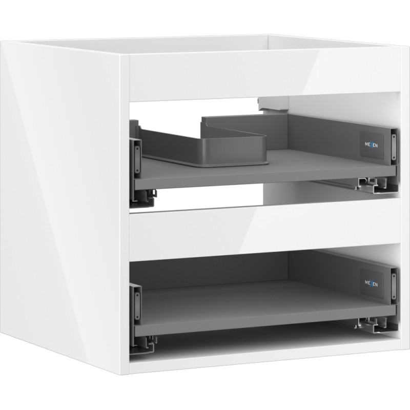Mexen Box-A valamu allkapi kummut 50 cm, 2 sahtlit, valge läige - 91AX0-0500-470-2-00
