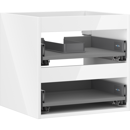 Mexen Box-A kastlichaam voor onder de wastafel 50 cm, 2 lades, wit glans - 91AX0-0500-470-2-00