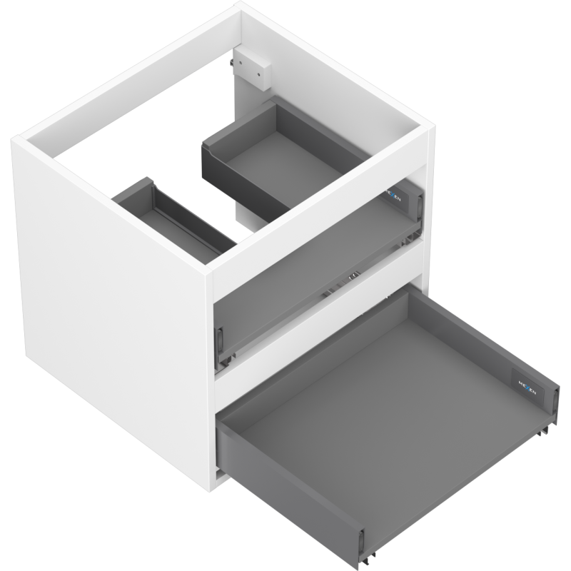 Mexen Box-A korpus szafki podumywalkowej 50 cm, 2 szuflady, biały mat - 91AX0-0500-470-2-01