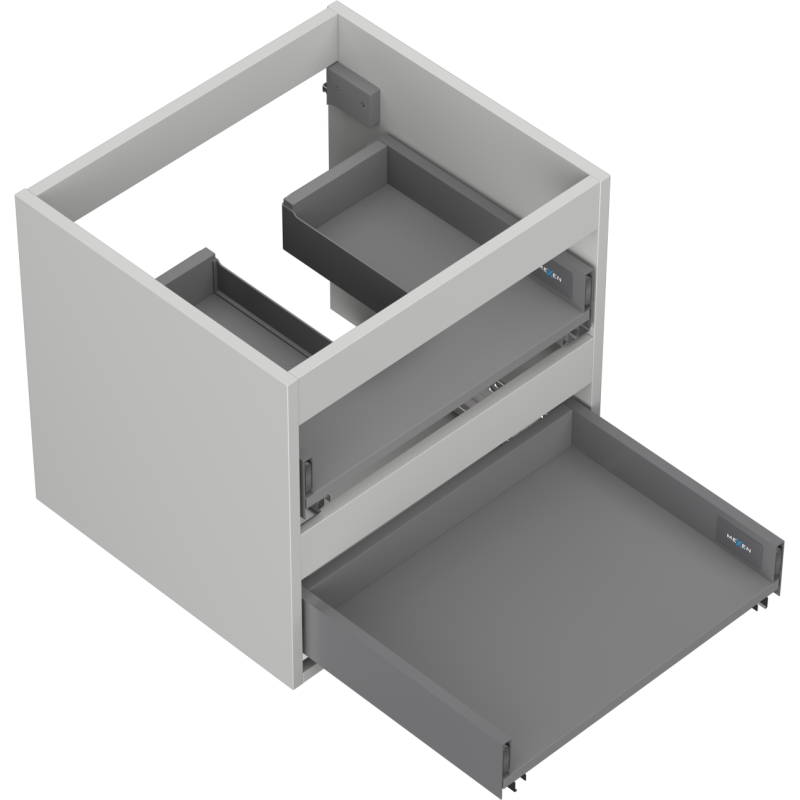 Mexen Box-A 50 cm alakaappirunko, 2 laatikkoa, harmaa matta - 91AX0-0500-470-2-62
