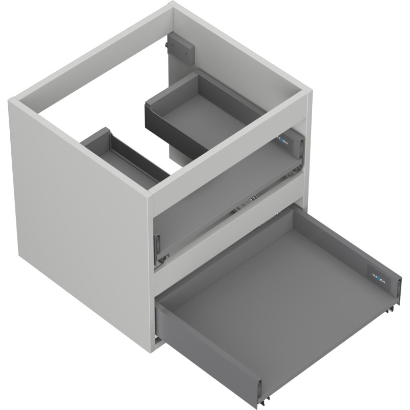 Mexen Box-A kraanikaapi korpus 50 cm, 2 sahtlit, hall matt - 91AX0-0500-470-2-62