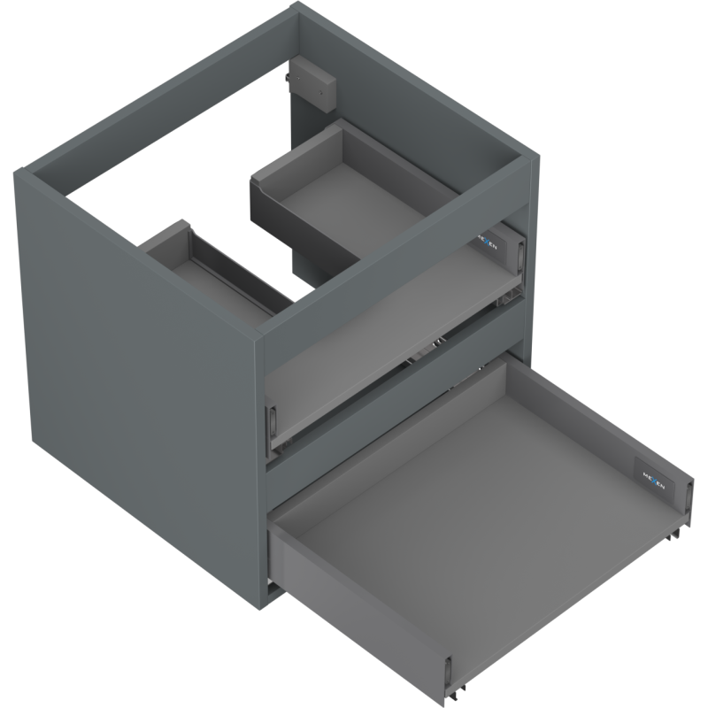 Mexen Box-A korpus szafki podumywalkowej 50 cm, 2 szuflady, grafit mat - 91AX0-0500-470-2-66
