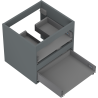 Mexen Box-A base unit for washbasin 50 cm, 2 drawers, matt graphite - 91AX0-0500-470-2-66