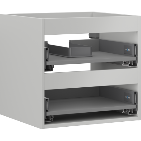 Mexen Box-A corps de meuble sous-lavabo 50 cm, 2 tiroirs, gris mat - 91AX0-0500-470-2-62